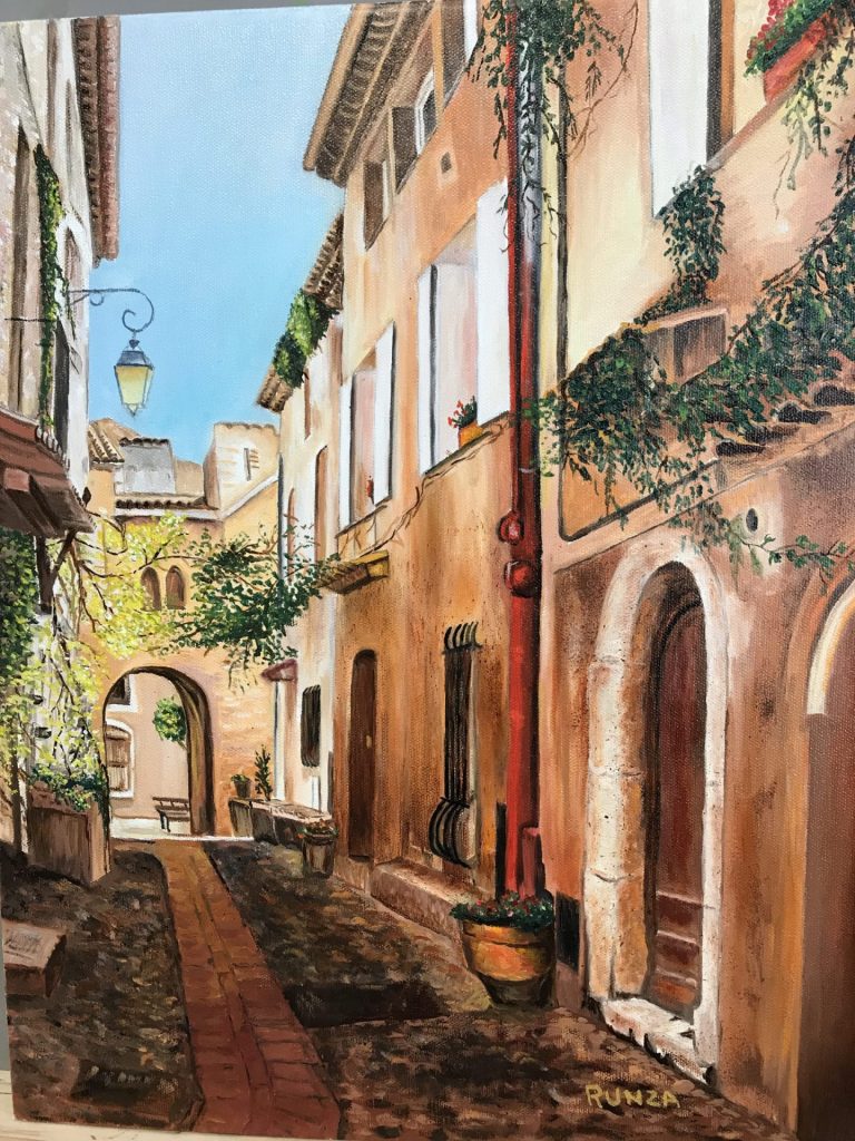 Portuguese Alley, Painting by Joseph George Runza