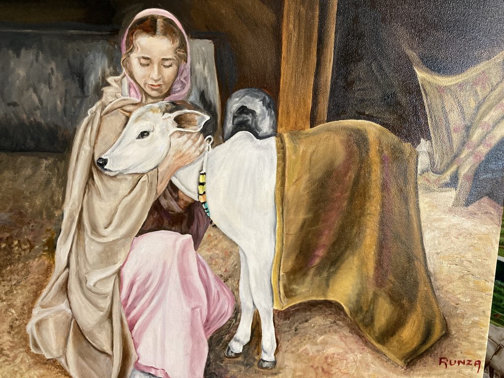 My Dear Calf, Painting by Joseph George Runza